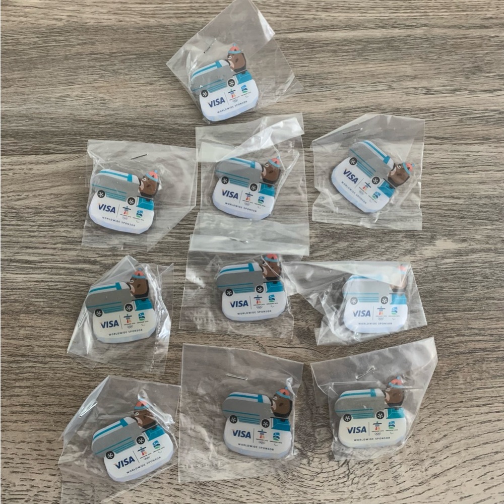 NEW 10 Vancouver 2010 Winter Olympics Vancouver Lapen Pins Zamboni Mascot Visa